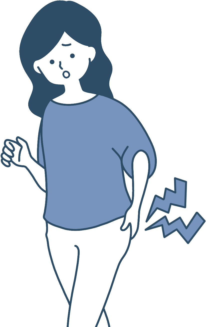 お尻が痛む女性
