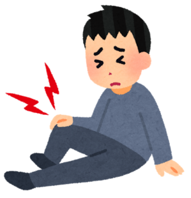 膝が痛む男性