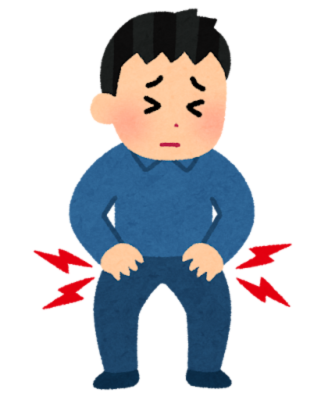 股関節が痛む男性