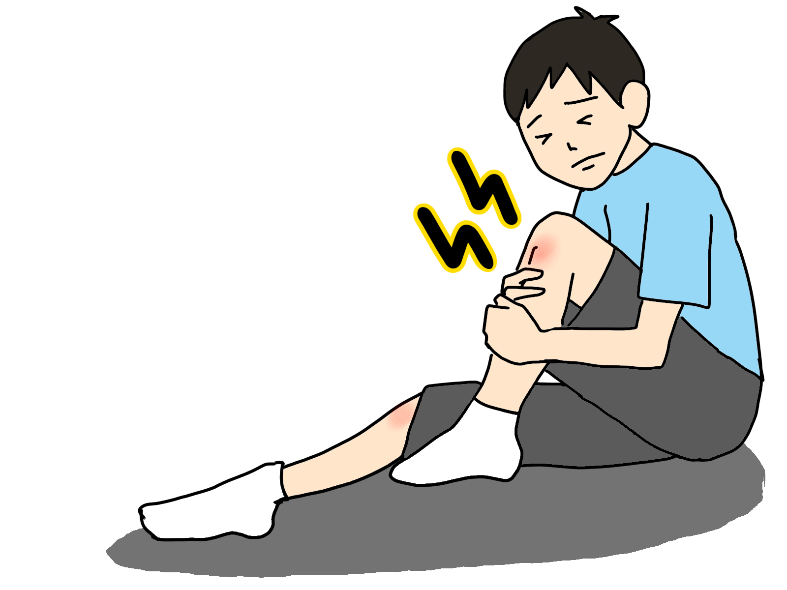 膝が痛む男性