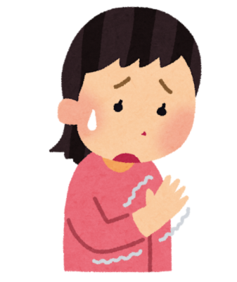 手がしびれている女性
