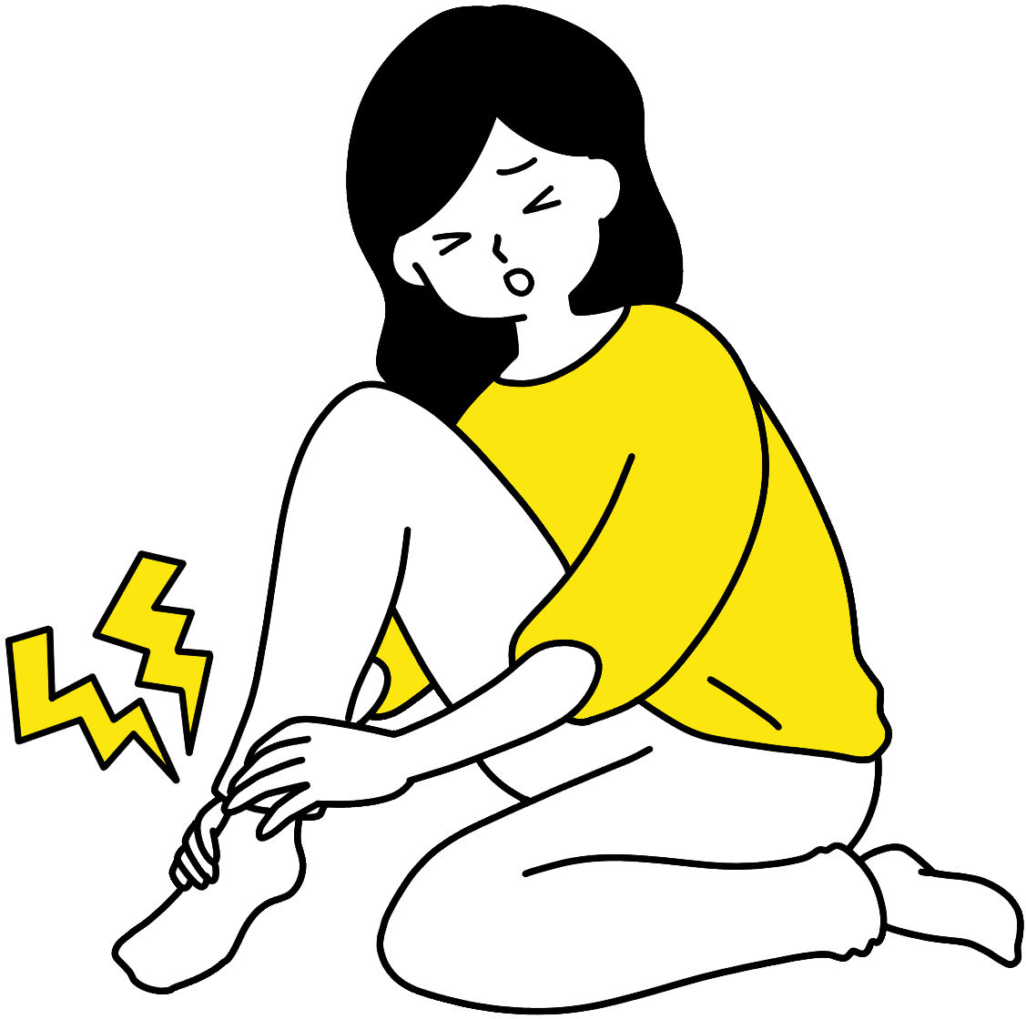 足首を痛めている女性