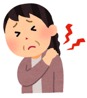 肩を痛めている女性