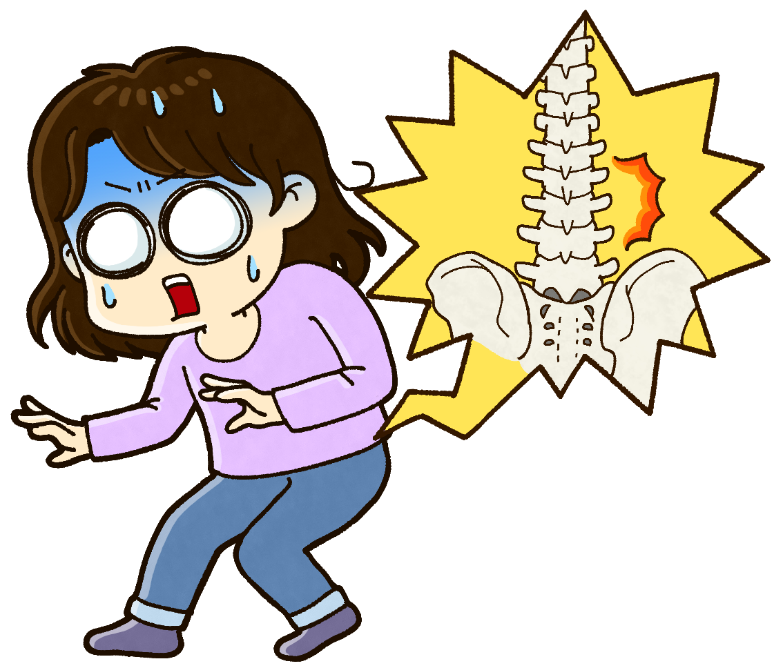 ぎっくり腰を発症した女性