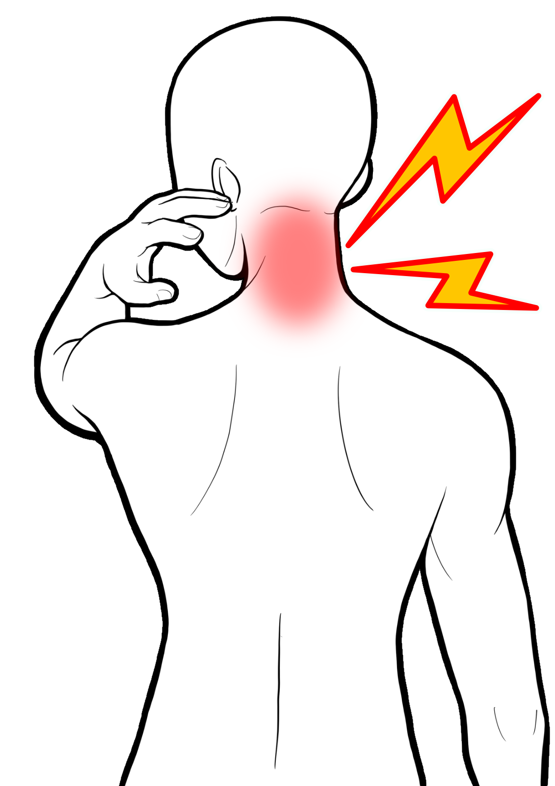 首を痛めている人