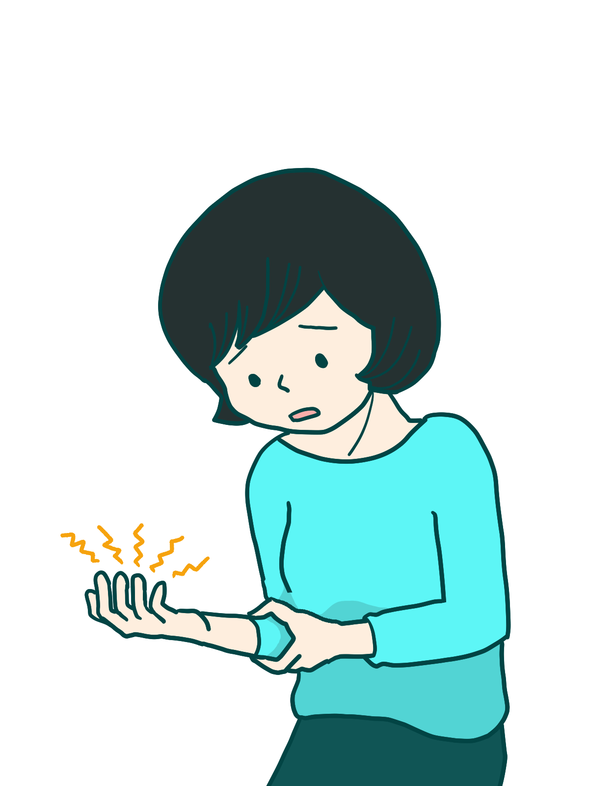 手の指が痺れる女性