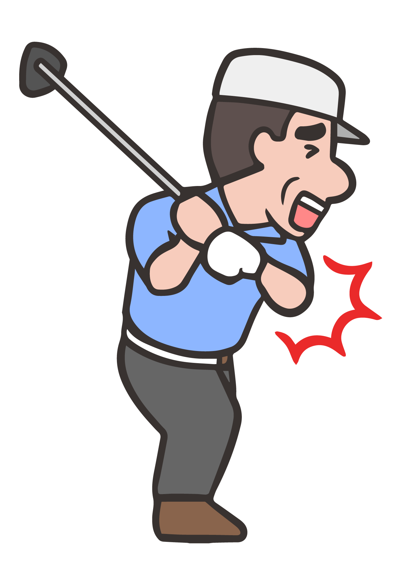 ゴルフ肘の男性