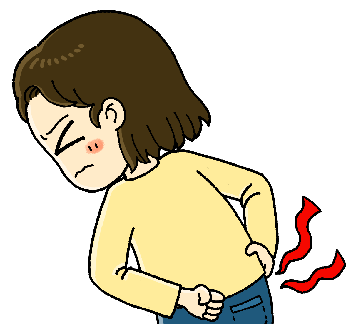腰を痛めている女性